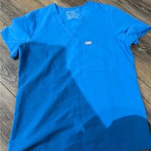 FIGS Capri Blue Scrub Top